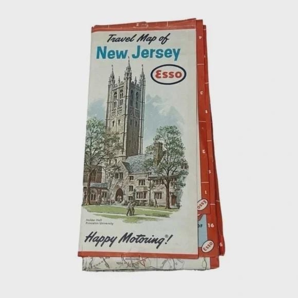Esso Travel Map New Jersey Vintage 1962